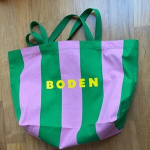 BODEN green and pink canvas tote bag BODEN TOTE BAG